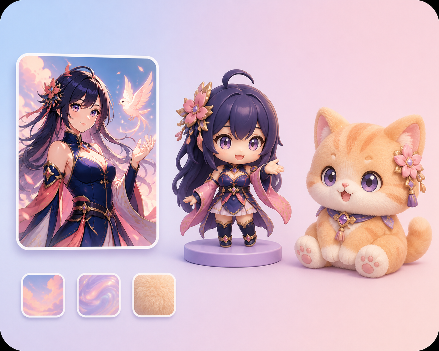 Move freely between anime and toy styles